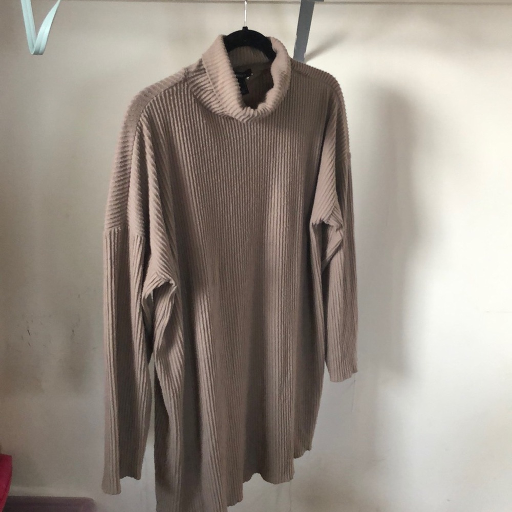 Tan turtleneck sweater dress size large : used
